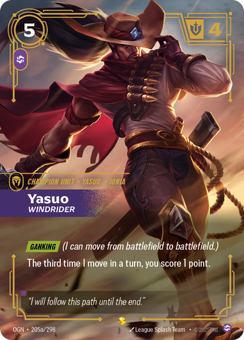 front of card Yasuo, Windrider (Showcase) [Origins] #205a