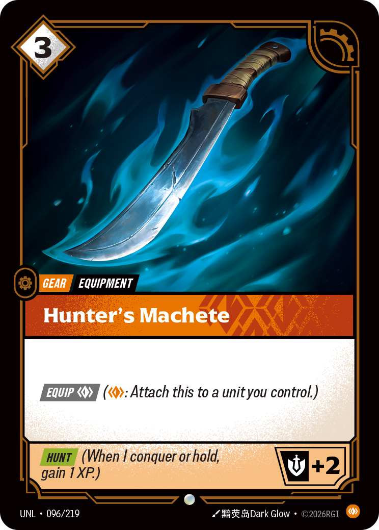 front of card Hunter's Machete [Unleashed] 096/219