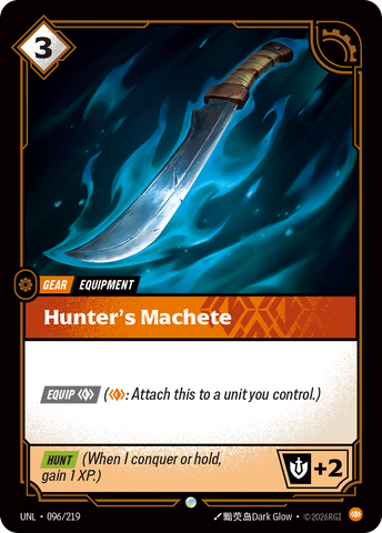 front of card Hunter's Machete [Unleashed] 096/219