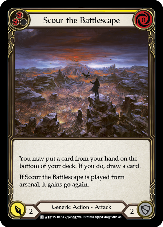 Scour the Battlescape (Yellow) [U-WTR195] (Welcome to Rathe Unlimited) Unlimited Rainbow Foil