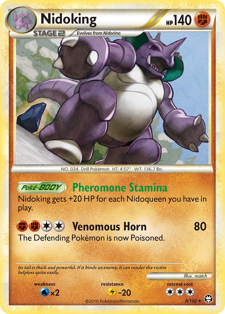 Nidoking (6/102) (Cracked Ice Holo) (HeartGold & SoulSilver: Triumphant) [Theme Deck Exclusive]