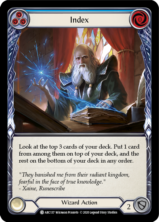 Index (Blue) [U-ARC137] (Arcane Rising Unlimited) Unlimited Rainbow Foil