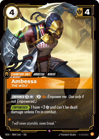 front of card Ambessa, The Wolf [Vendetta] 084/166