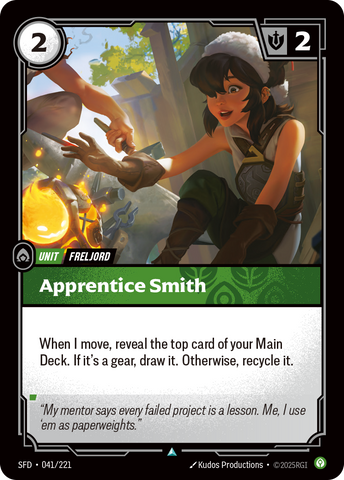 front of card Apprentice Smith [Spiritforged] 041/221