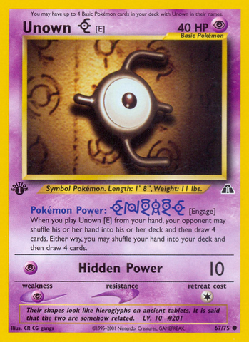 Unown (E) (67/75) [Neo Discovery 1st Edition]