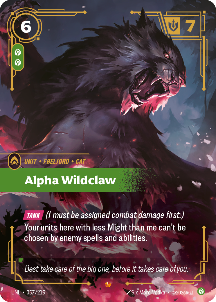 front of card Alpha Wildclaw [Unleashed] 057/219