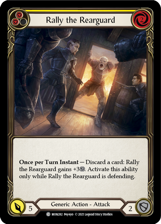 Rally the Rearguard (Yellow) [MON282-RF] (Monarch) 1st Edition Rainbow Foil