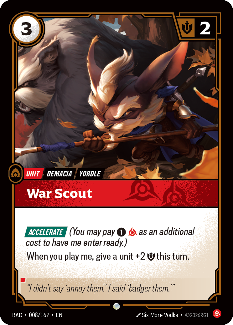 front of card War Scout [Radiance] 008/167