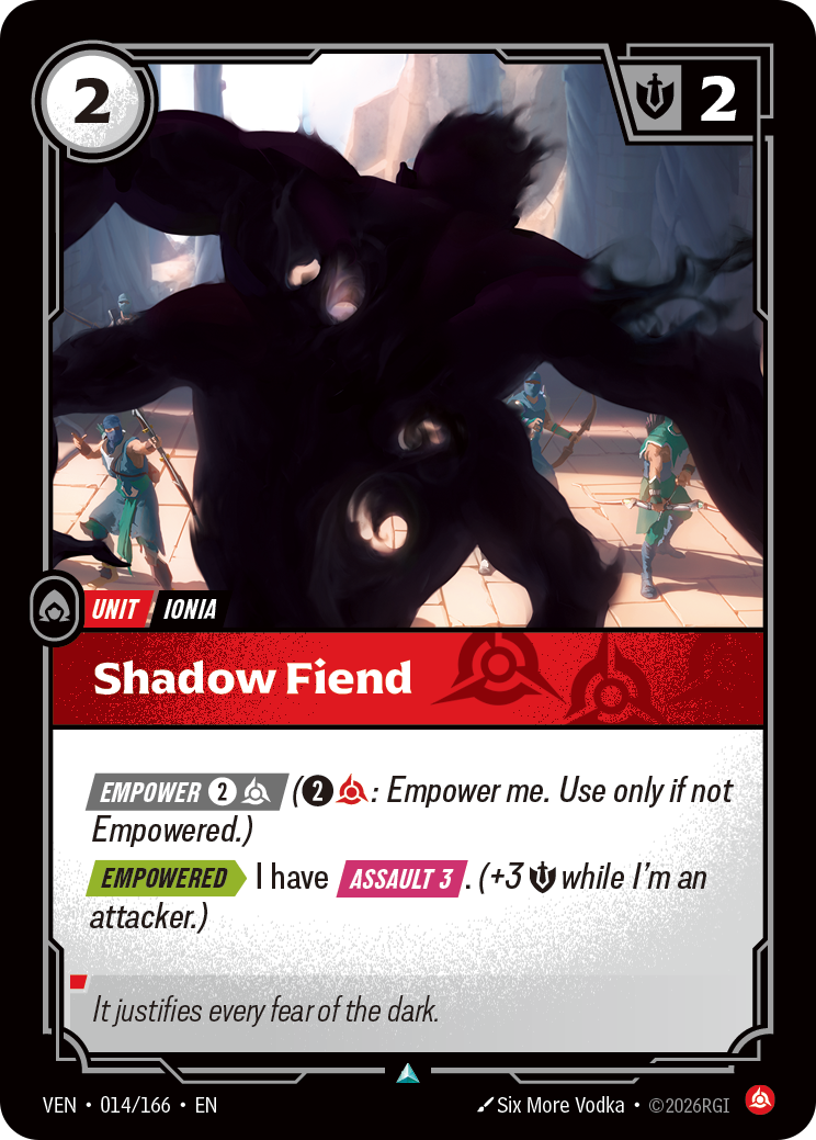 front of card Shadow Fiend [Vendetta] 014/166