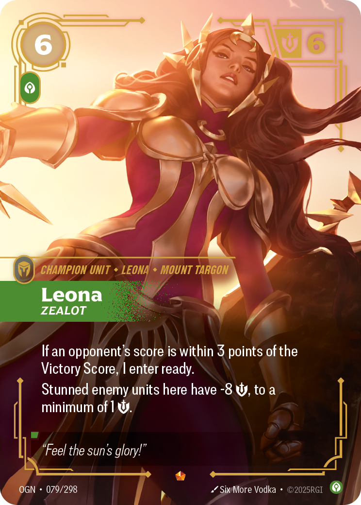 front of card Leona, Zealot [Origins]