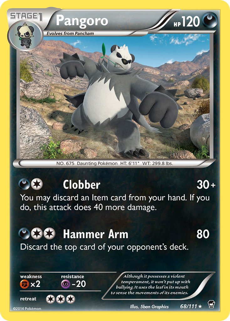 Pangoro (68/111) (XY: Furious Fists) [Theme Deck Exclusive]