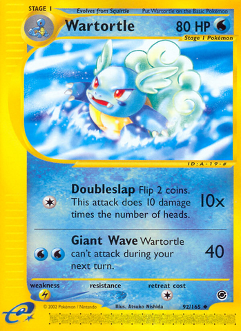 Wartortle (92/165) [Expedition: E-Card Base Set]