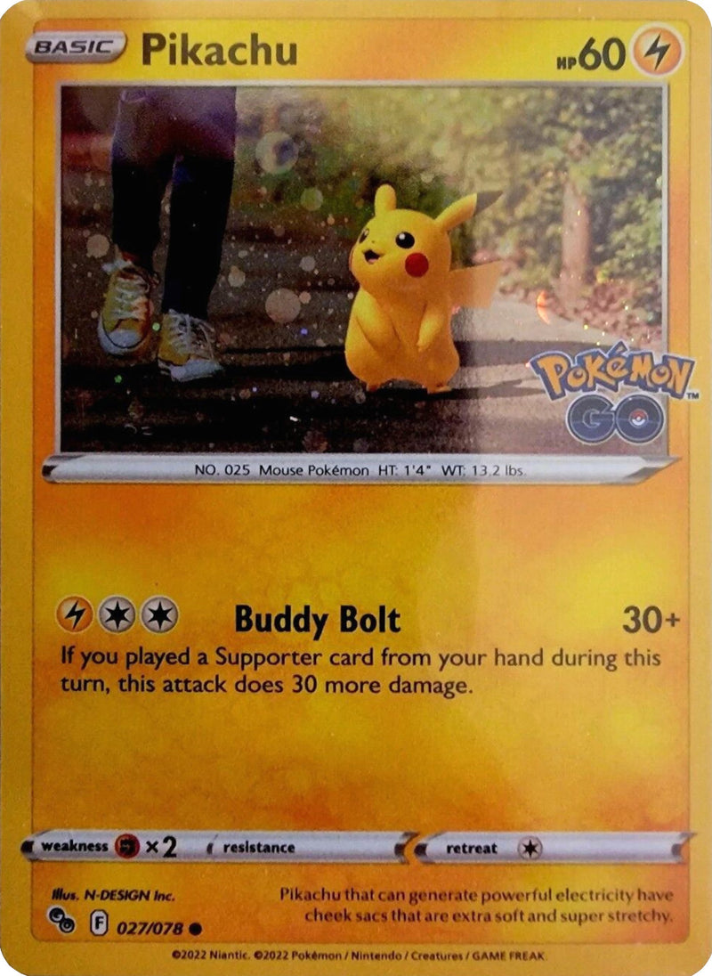 Pikachu (027/078) (Cosmos Holo) (Pokémon GO) [Theme Deck Exclusive]