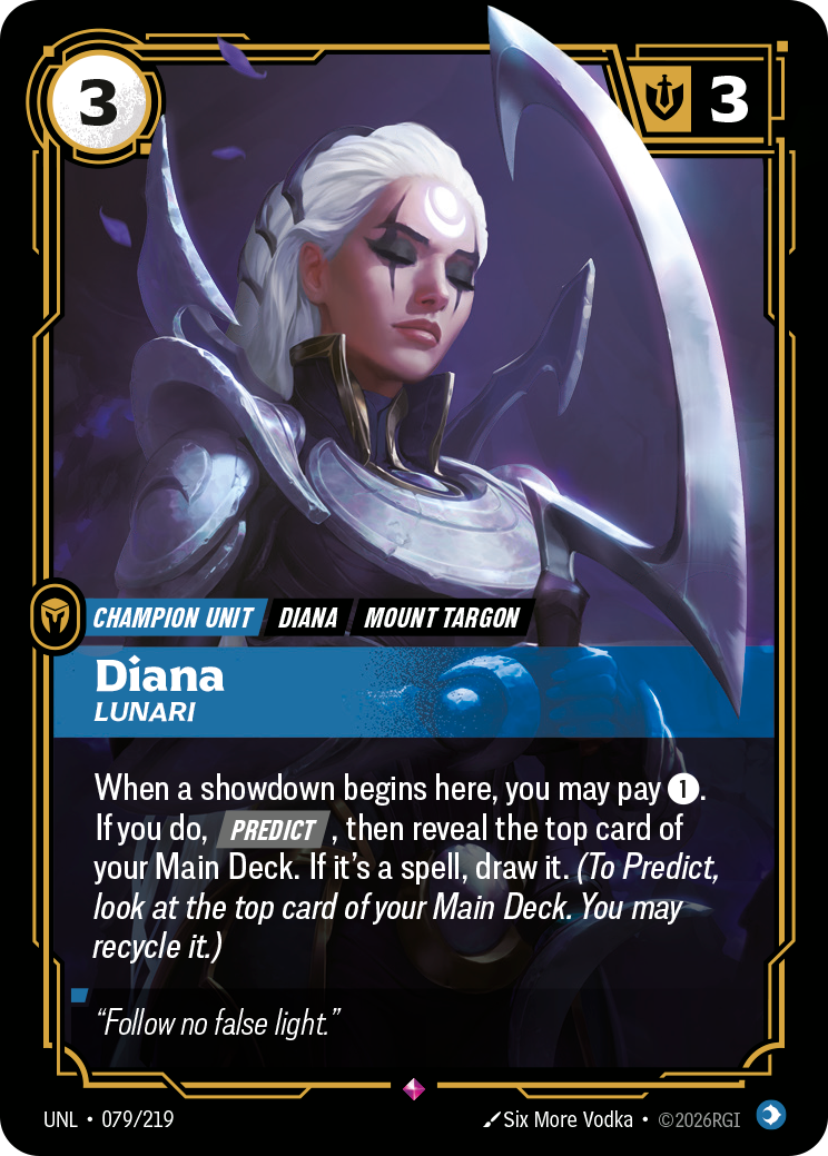 front of card Diana, Lunari [Unleashed] 079/219