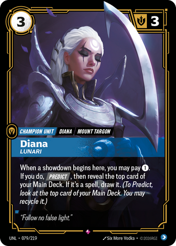 front of card Diana, Lunari [Unleashed] 079/219