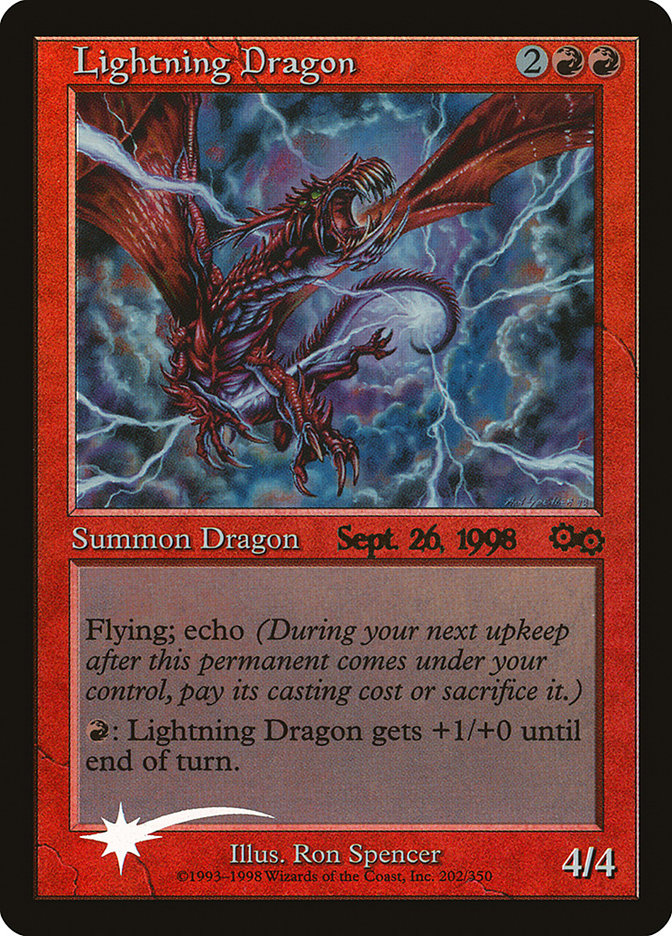 Lightning Dragon (Prerelease) [Urza's Saga Promos]