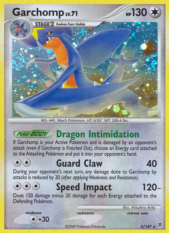 Garchomp (5/147) (Cracked Ice Holo) (Platinum: Supreme Victors) [Theme Deck Exclusive]