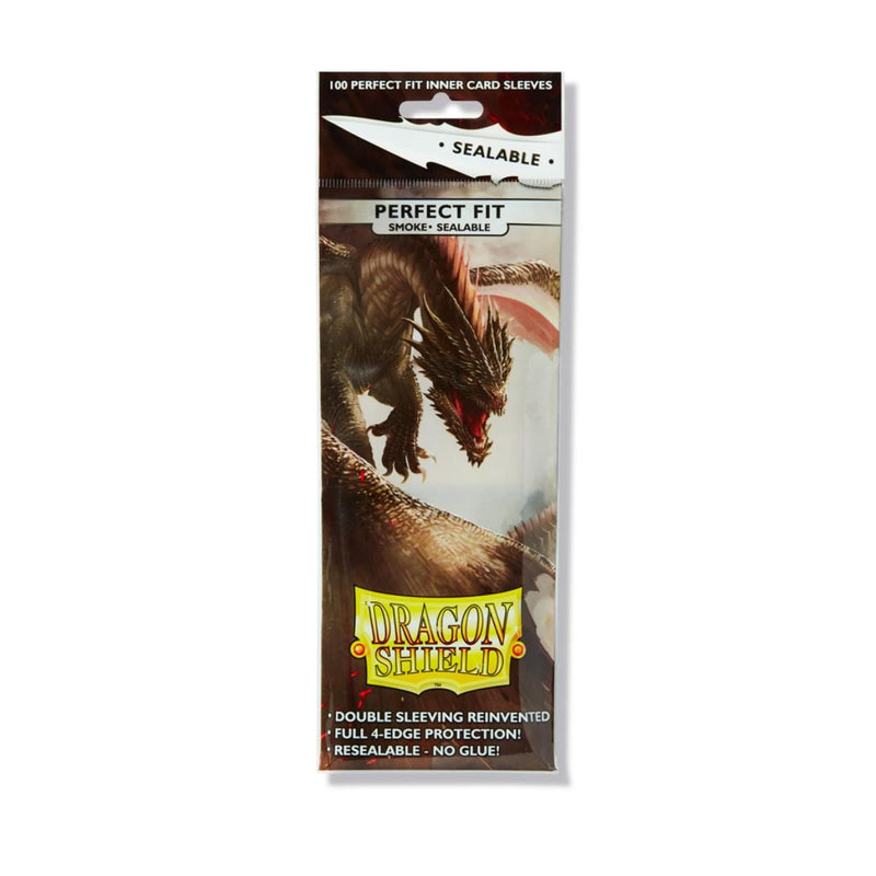 Dragon Shield: Standard Size 100ct Inner Sleeves - Perfect Fit Sealable (Smoke)