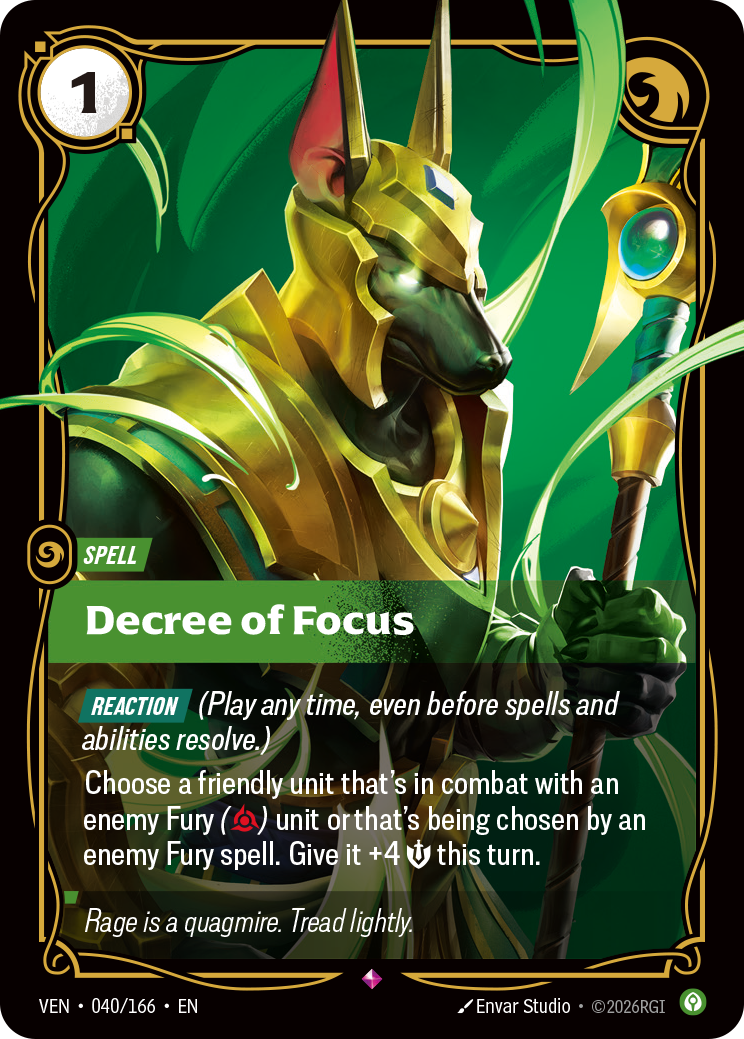 front of card Decree of Focus [Vendetta] 040/166