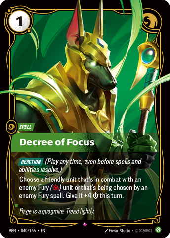 front of card Decree of Focus [Vendetta] 040/166