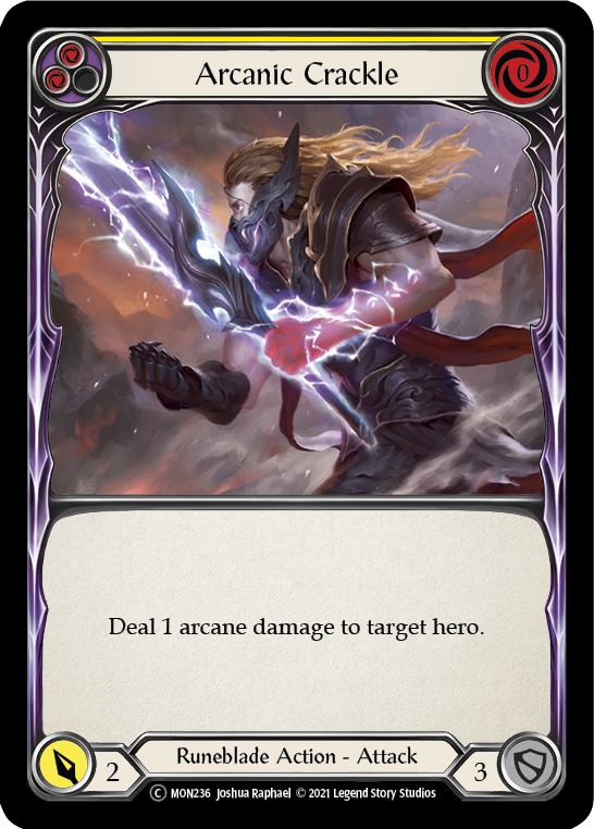 Arcanic Crackle (Yellow) [U-MON236-RF] (Monarch Unlimited) Unlimited Rainbow Foil