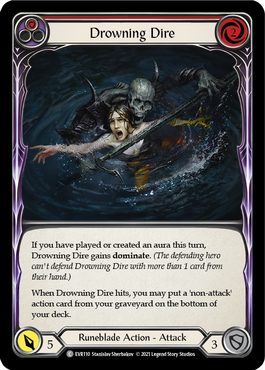 Drowning Dire (Red) [EVR110] (Everfest) 1st Edition Rainbow Foil
