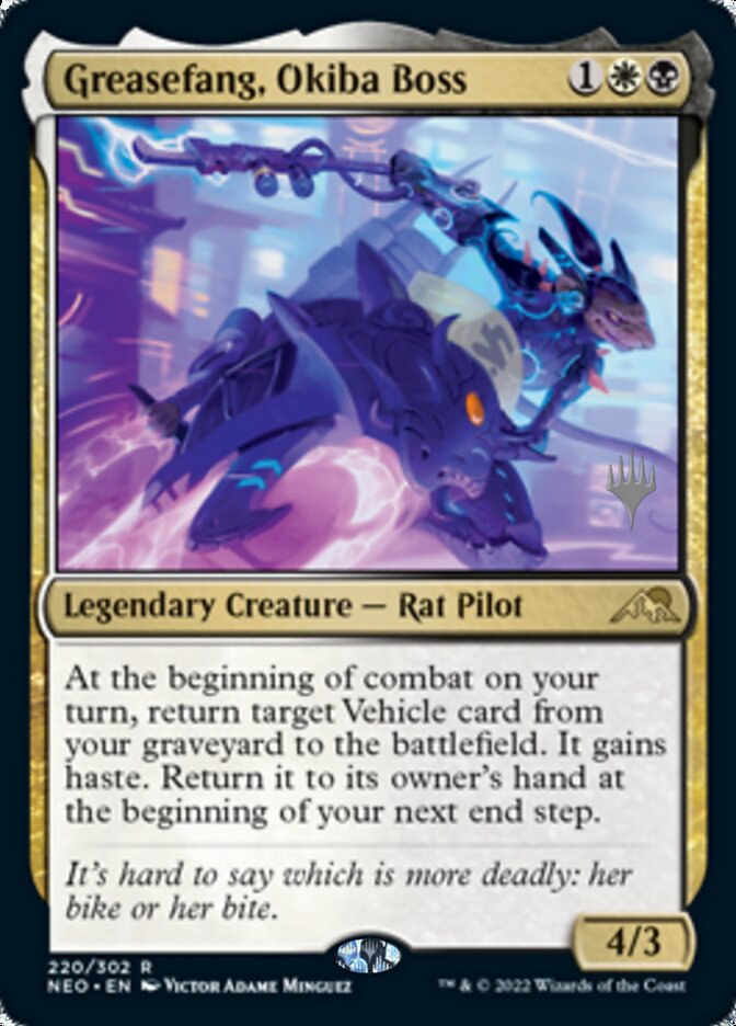 Greasefang, Okiba Boss (Promo Pack) [Kamigawa: Neon Dynasty Promo Pack]