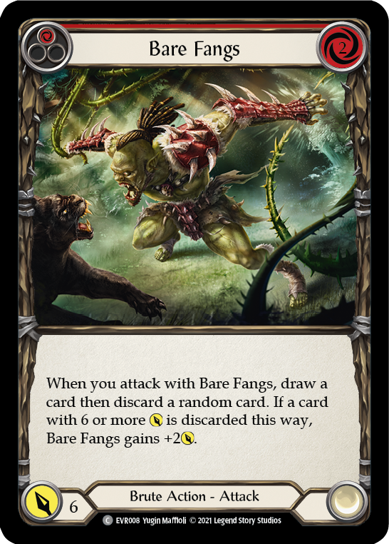 Bare Fangs (Red) [EVR008] (Everfest) 1st Edition Rainbow Foil