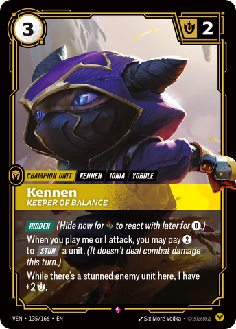 front of card Kennen, Keeper of Balance [Vendetta] 135/166