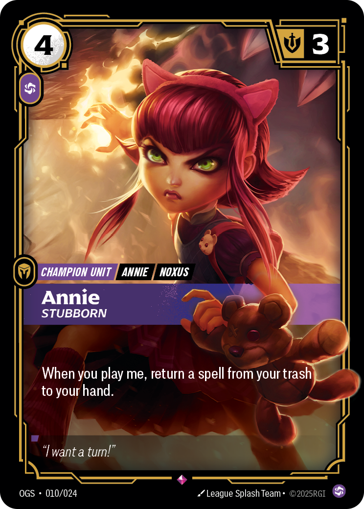 front of card Annie, Stubborn [Origins: Proving Grounds]
