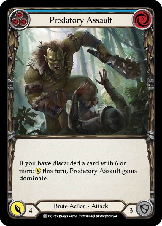 Predatory Assault (Blue) [CRU015] (Crucible of War) 1st Edition Rainbow Foil