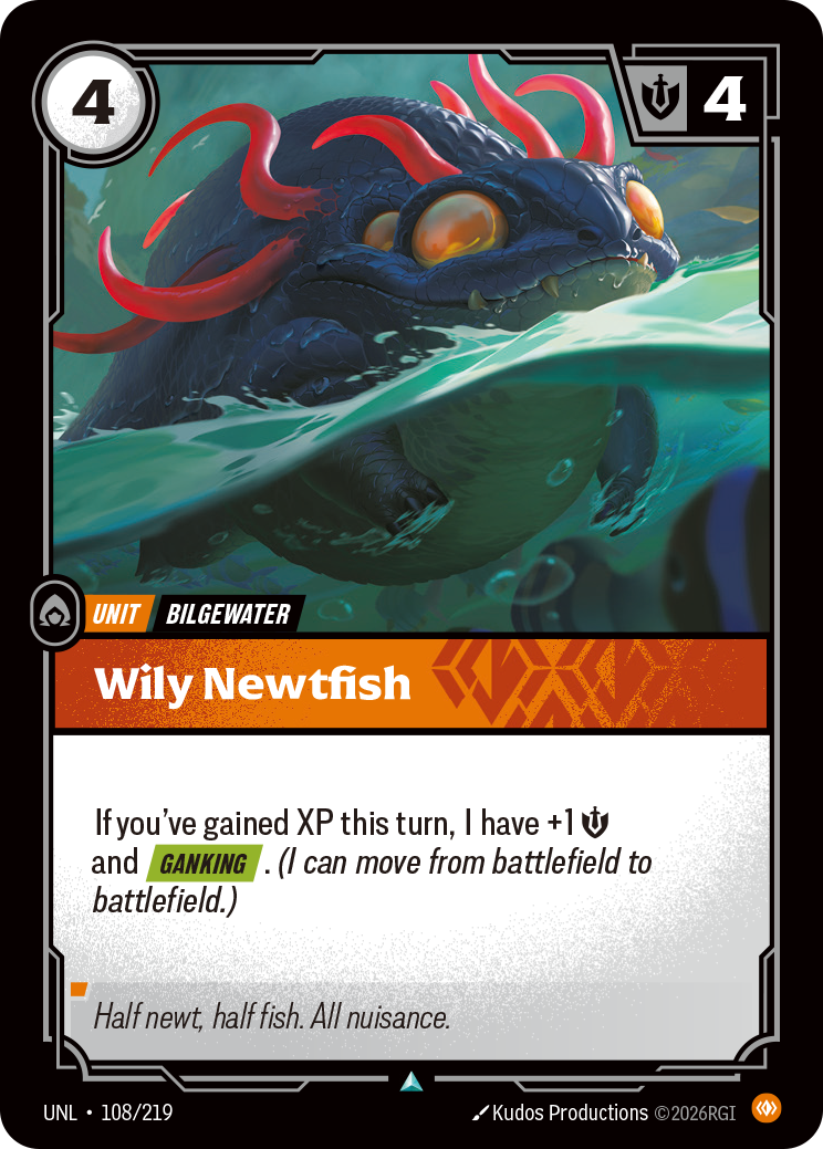 front of card Wily Newtfish [Unleashed] 108/219