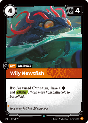 front of card Wily Newtfish [Unleashed] 108/219