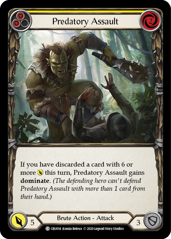 Predatory Assault (Yellow) [CRU014] (Crucible of War) 1st Edition Normal
