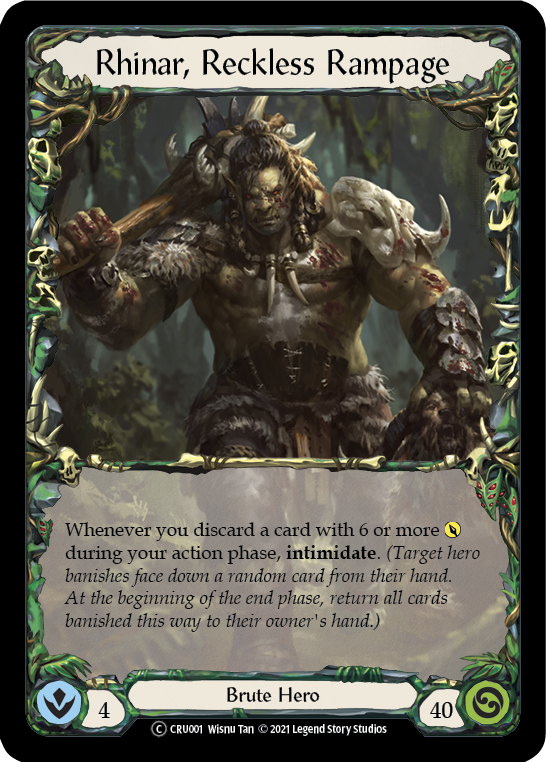 Rhinar, Reckless Rampage [U-CRU001] (Crucible of War Unlimited) Unlimited Normal