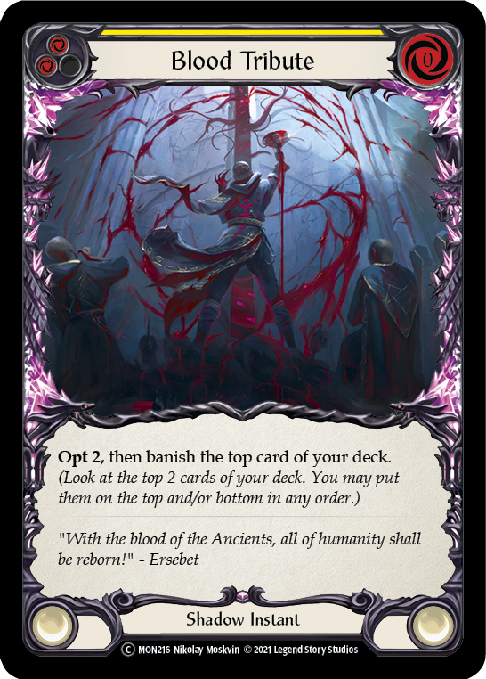 Blood Tribute (Yellow) [U-MON216] (Monarch Unlimited) Unlimited Normal