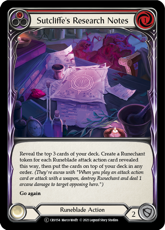 Sutcliffe's Research Notes (Red) [U-CRU154] (Crucible of War Unlimited) Unlimited Normal