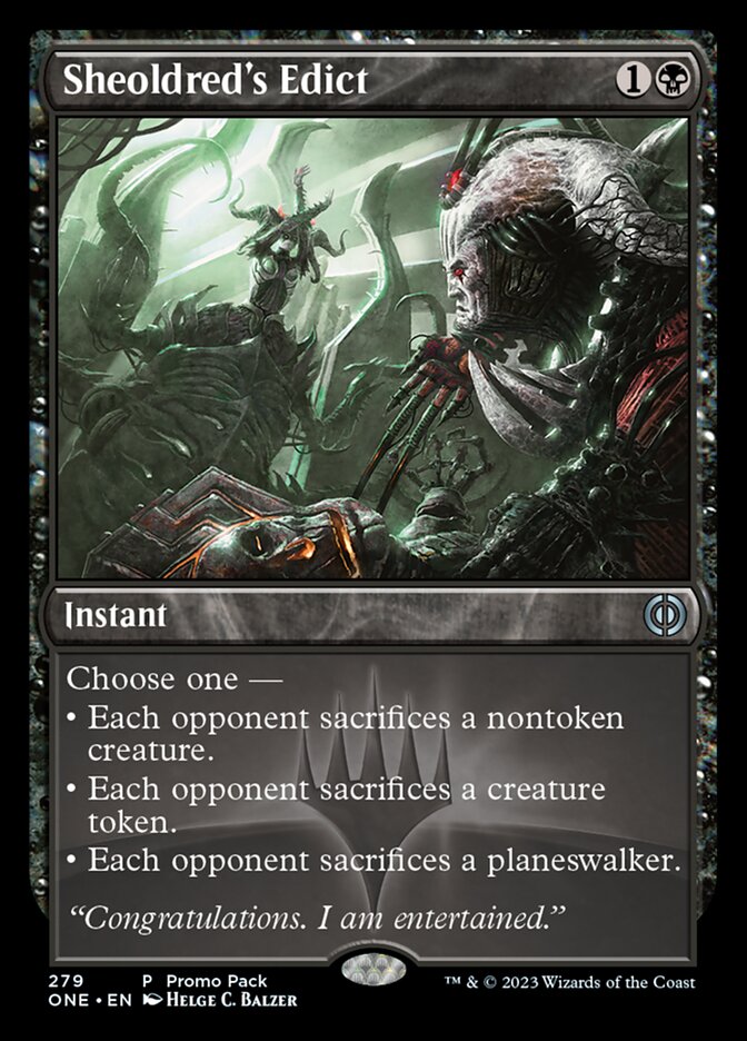 Sheoldred's Edict (Promo Pack) [Phyrexia: All Will Be One Promo Pack]