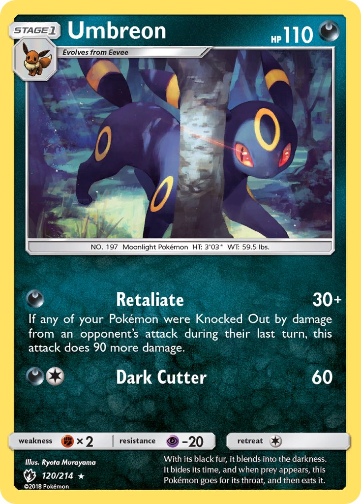 Umbreon (120/214) (Cosmos Holo) (Blister Exclusive) (Sun & Moon: Lost Thunder) [Theme Deck Exclusive]