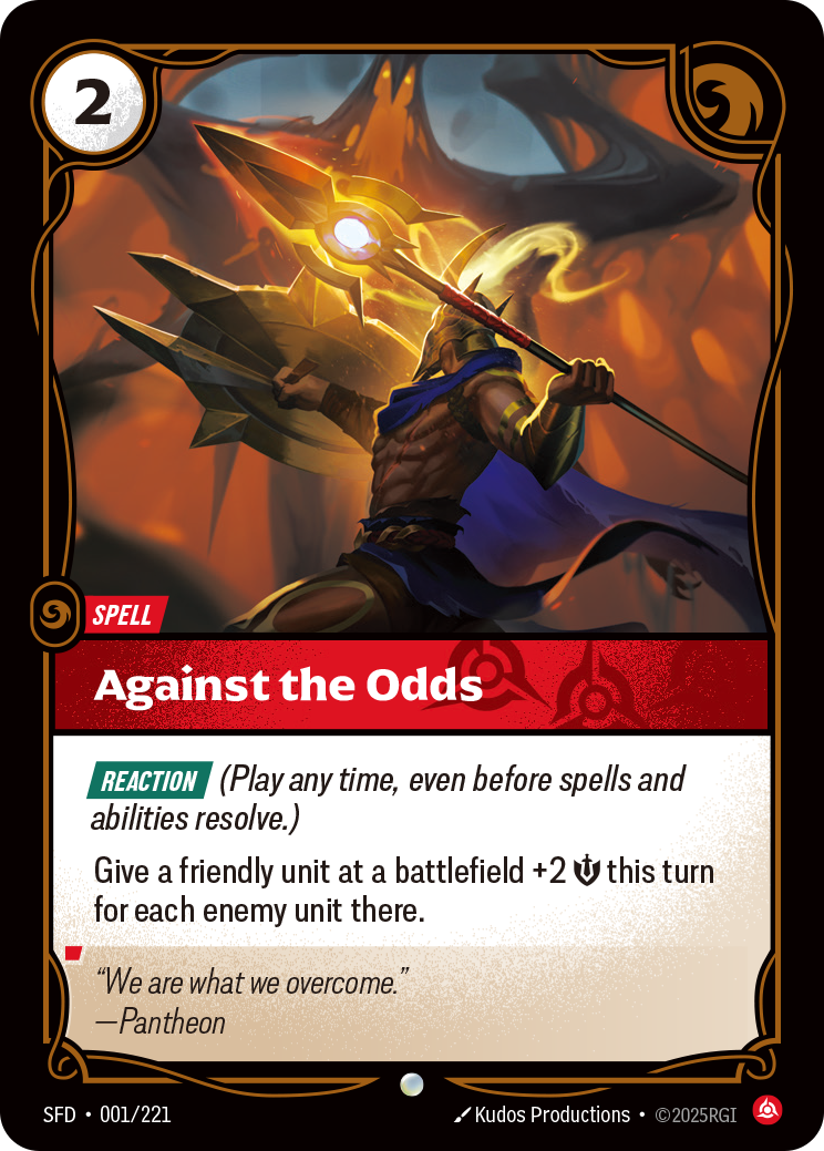 front of card Against the Odds [Spiritforged] 001/221