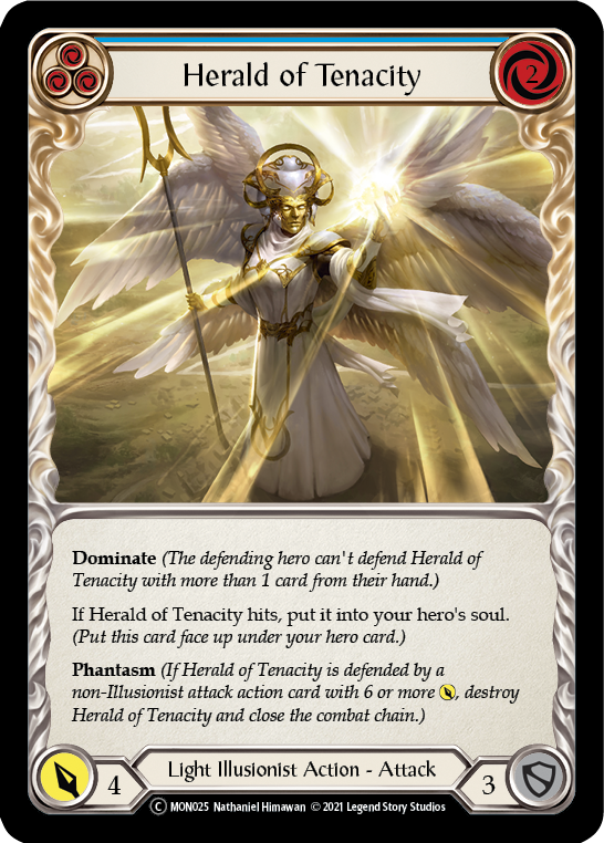 Herald of Tenacity (Blue) [U-MON025-RF] (Monarch Unlimited) Unlimited Rainbow Foil