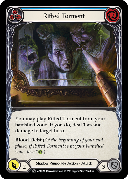 Rifted Torment (Blue) [U-MON179-RF] (Monarch Unlimited) Unlimited Rainbow Foil