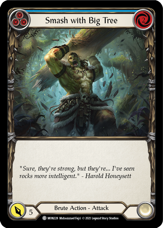 Smash with Big Tree (Blue) [MON228-RF] (Monarch) 1st Edition Rainbow Foil