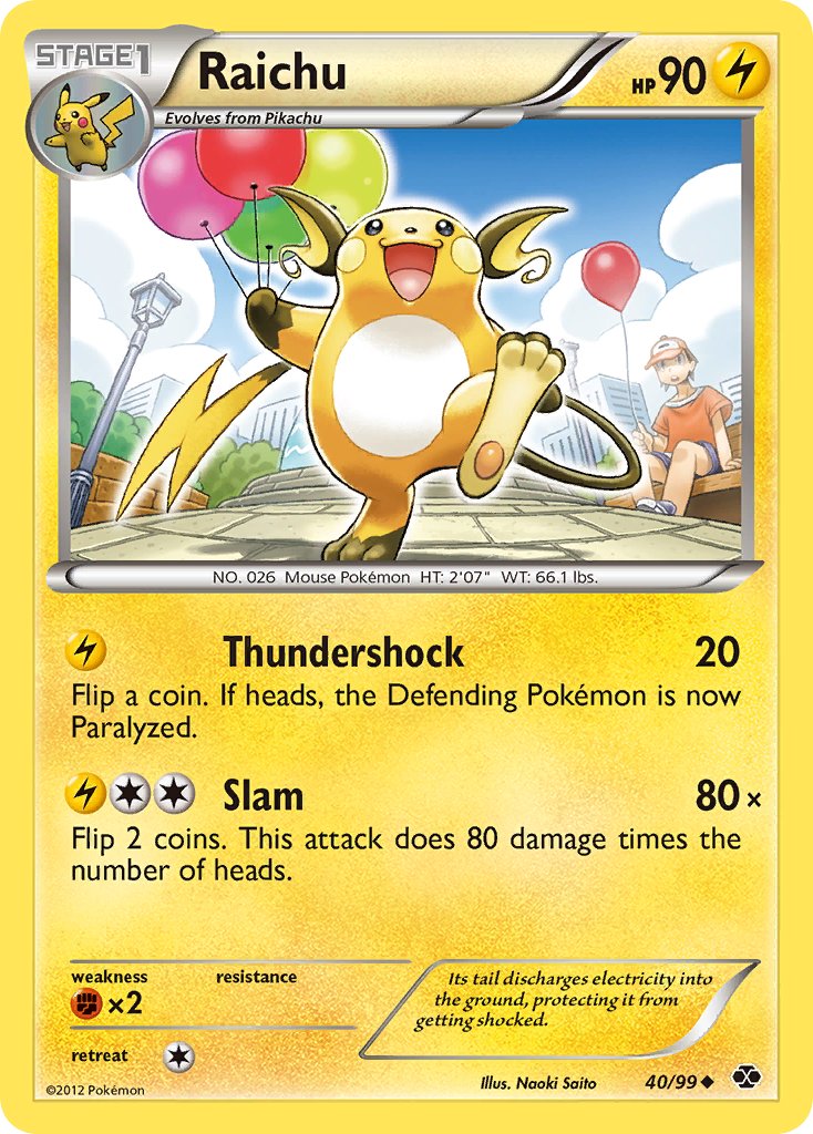 Raichu (40/99) (Cosmos Holo) (Blister Exclusive) (Black & White: Next Destinies) [Theme Deck Exclusive]