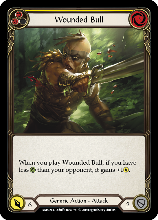 Wounded Bull (Yellow) [RNR021-C] (Rhinar Hero Deck) 1st Edition Normal