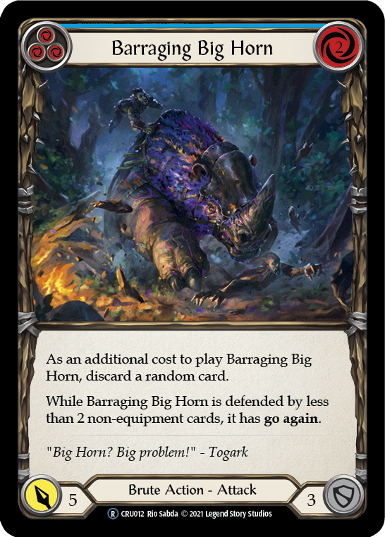 Barraging Big Horn (Blue) [U-CRU012] (Crucible of War Unlimited) Unlimited Rainbow Foil