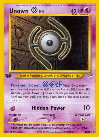 Unown (H) (28/105) [Neo Destiny 1st Edition]