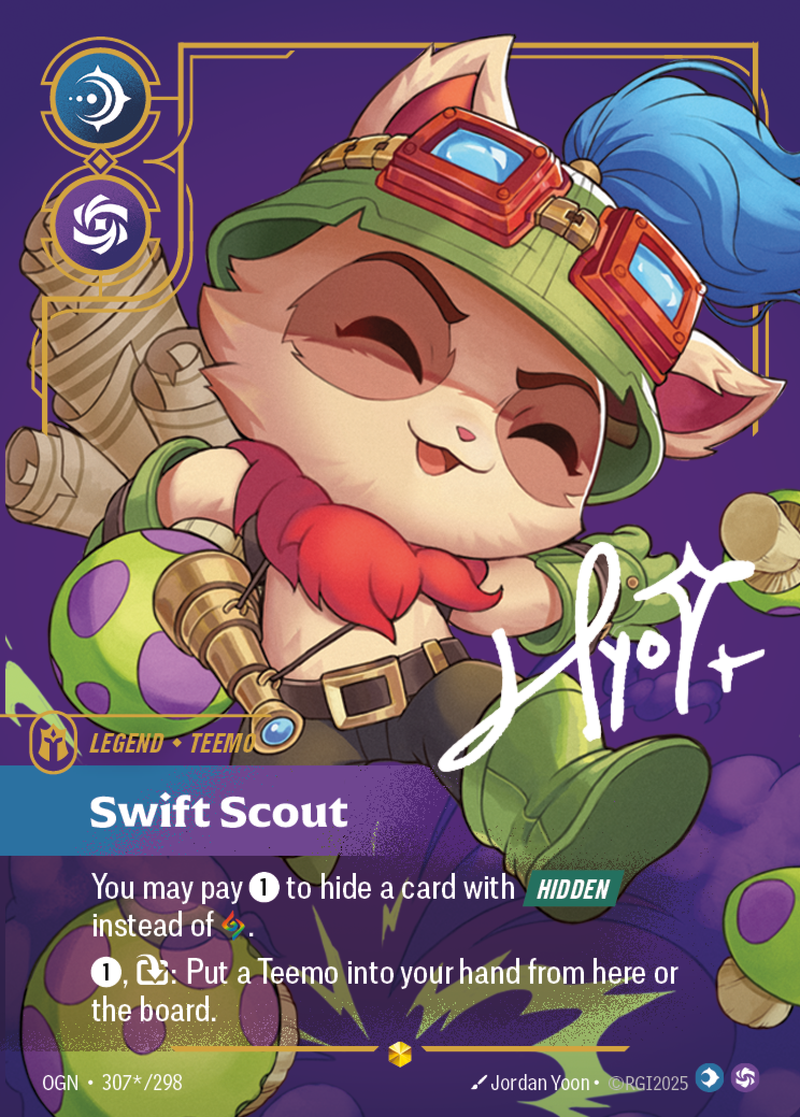 front of card Teemo, Swift Scout (Overnumbered) (Signature) [Origins]