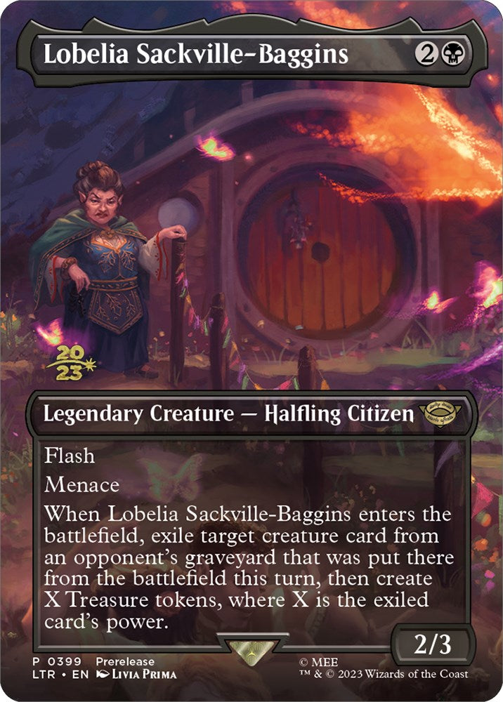 Lobelia Sackville-Baggins (399) (Prerelease Stamped) [The Lord of the Rings: Tales of Middle-Earth Prerelease Promos]