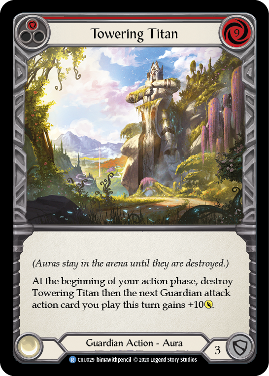 Towering Titan (Red) [CRU029] (Crucible of War) 1st Edition Rainbow Foil